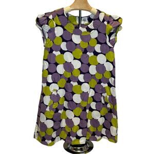 Girl's Mini Boden Cap Sleeve Purple Dot Print Cotton Summer Dress